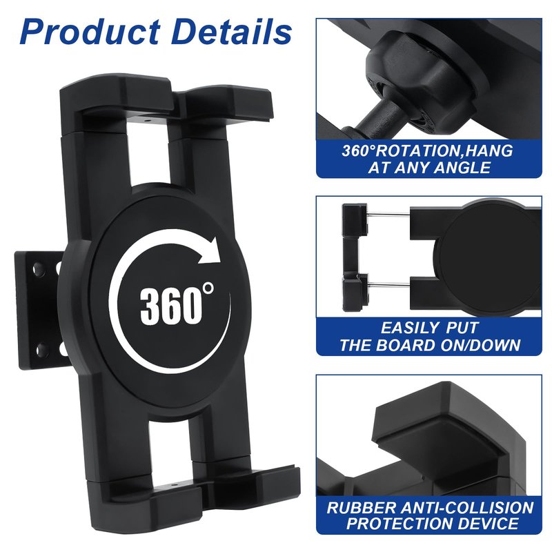 KCMOSGI Skateboard Wall Mount,360° Rotating Skateboard Wall Hanger,Universal Skateboard Decks Wall,Any Horizontal Angle,Suitable for Skateboard Lovers