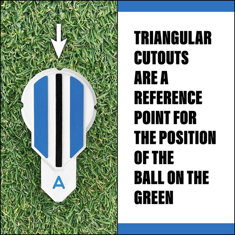 Alignment Ball Mark - Putting Alignment Aid Tool - Golf Ball Marker - Rotate to Aim - Golf Gift Accessory for Men & Women Golfers - USGA Compliant - Blue