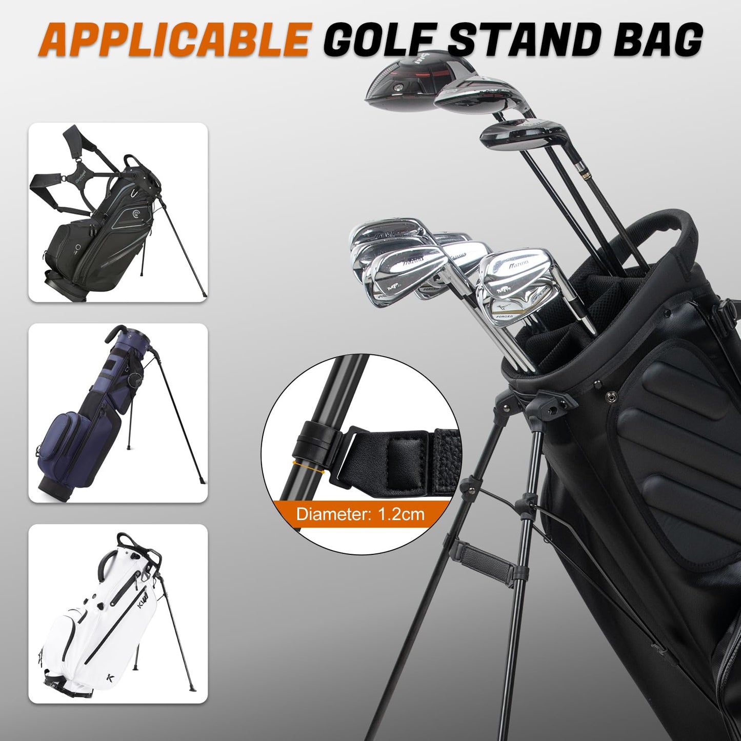 LZFAN Golf Bag Accessories Golf Bag Leg Tether Strap Golf Stand Bag, Stabilized Golf Club Bag Holder,Golf Equipment Golf Bag Holder Does Not Slip