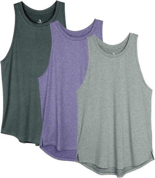Icyzone Women's Racerback Workout Tank Tops - Athletic Yoga & Running Shirts (Set of 3)