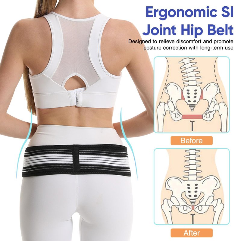MISF Back Brace for Lower Back Pain, Lightweight Lumbar Support Brace for Women & Men, Breathable And Adjustable Back Support Brace Relieves Sciatica, Hip And Spine Pain, Blakc-120 cm