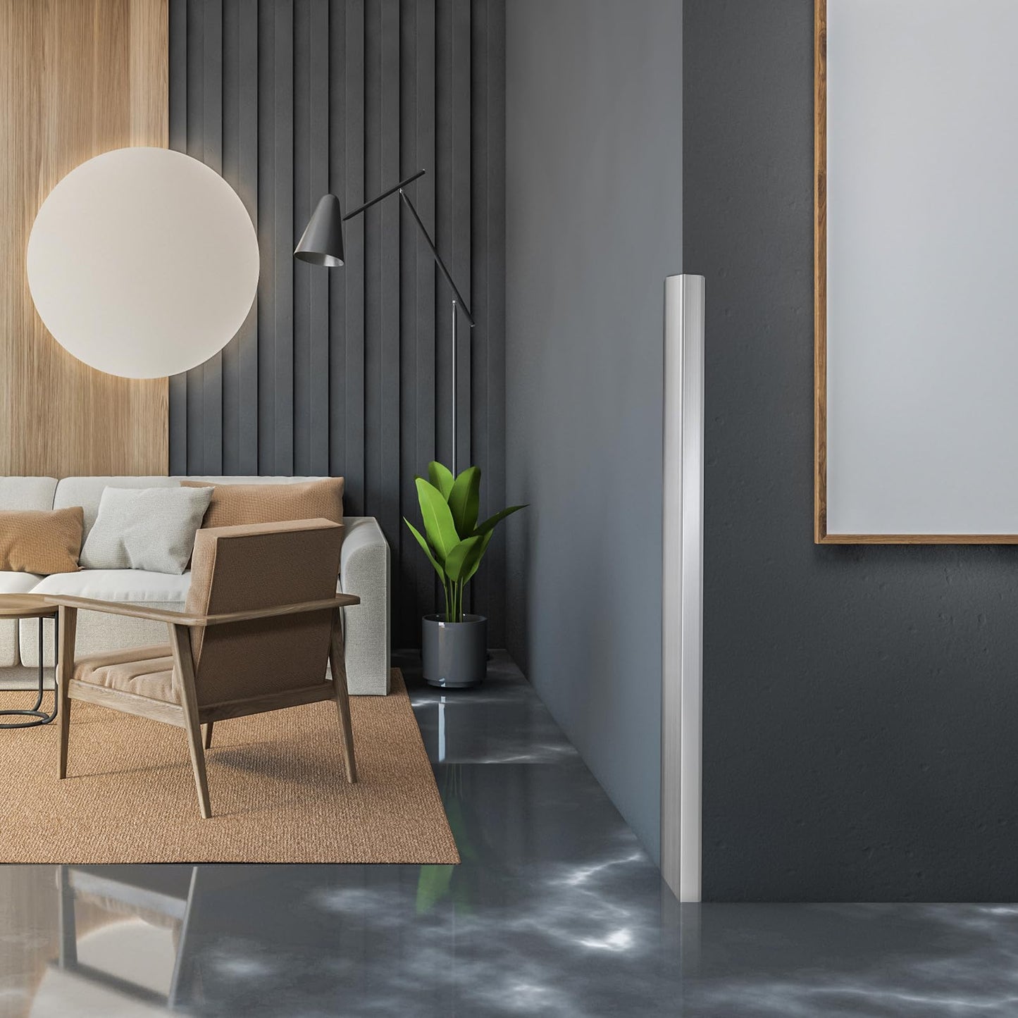 Zipcase Stainless Steel Wall Corner Guard 2 x 2 x 48 inch, Pack of 6 Metal Wall Corner Protector with 90-Degree Angle for Wall Protection and Decoration.