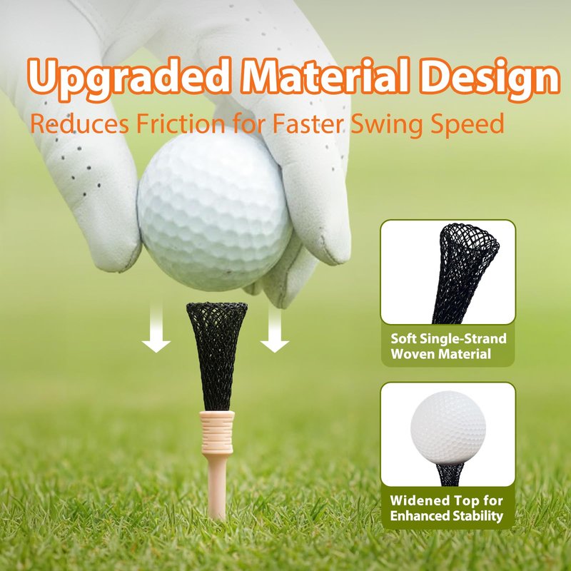 Potiera 6 Pack Golf Tees Plastic 3-1/4, Unique Golf Gifts for Men Golfers, Premium Golf Stuff Funny Golf Accessories for Men, Widened Top More Stable, Reduce Friction Side Spin, Enhanced Durability