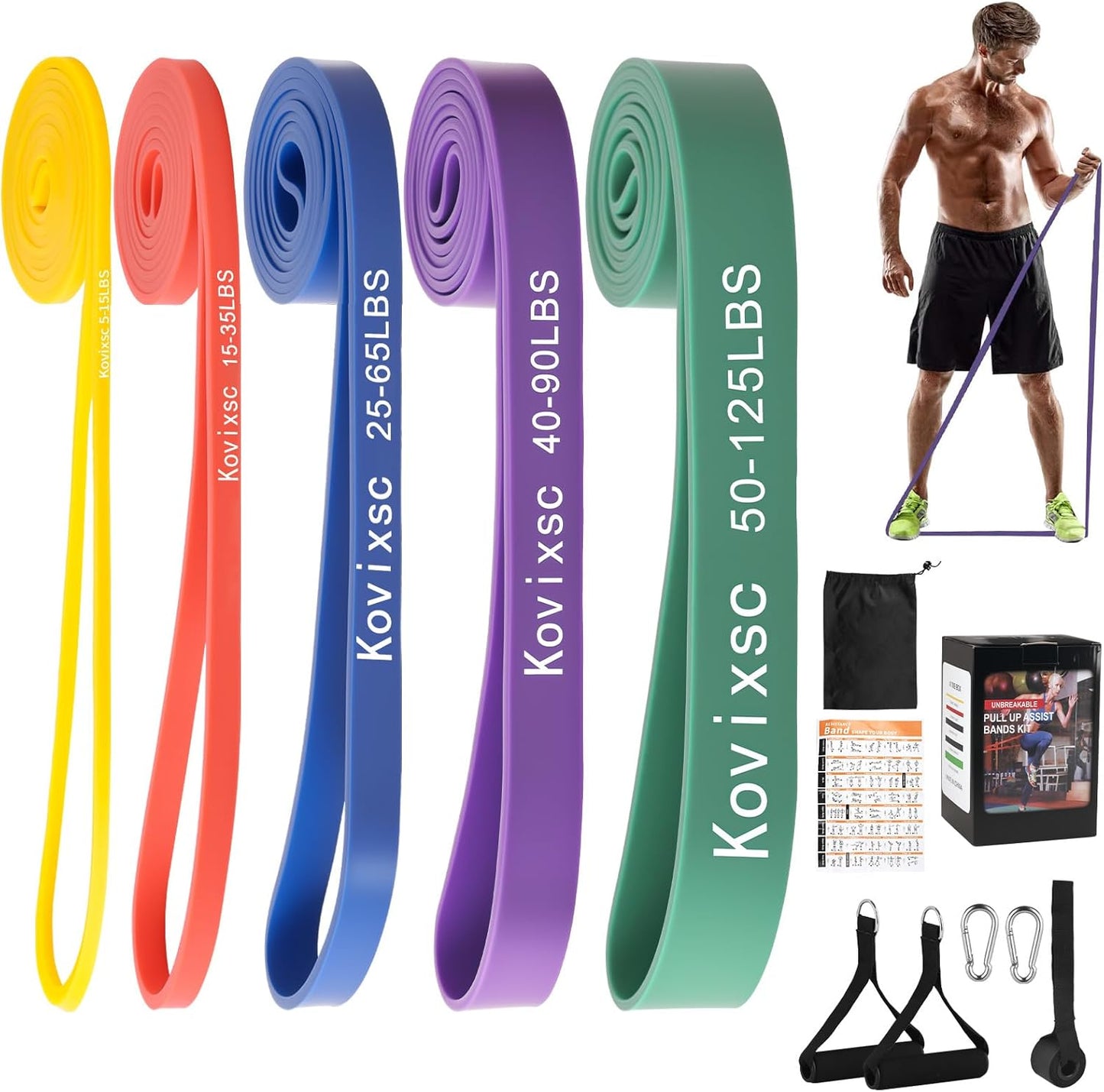 Skiennix Resistance Bands - Versatile Workout Bands for Men & Women | Includes Door Anchor & Handle