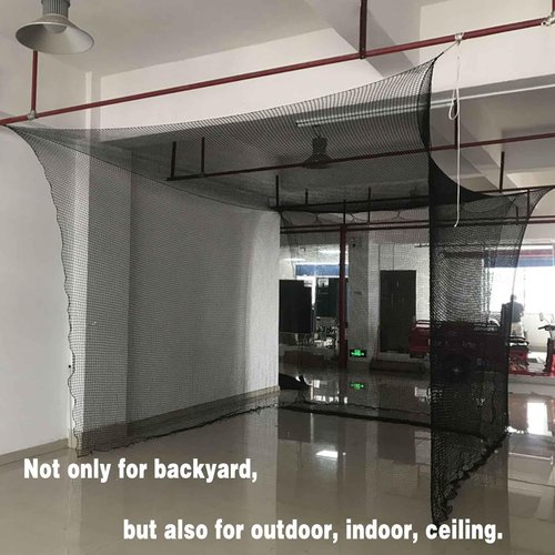 Jecarden Golf Batting Cage Netting 10 x 10 x 10ft Practice Net for Golf (Frame NOT Included) Training Net with Tie Ropes for Backyard Indoor Outdoor