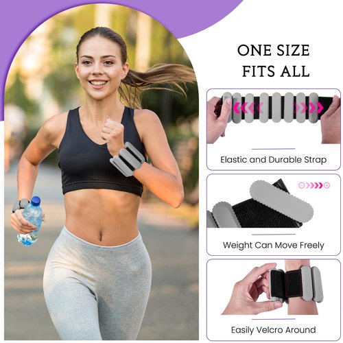 CMJO Wrist Ankle Weights for Women, Adjustable Ankle Weights 1lb Each, 2lbs Hand Leg Weights Set for Walking, Yoga, Cardio, Pilates