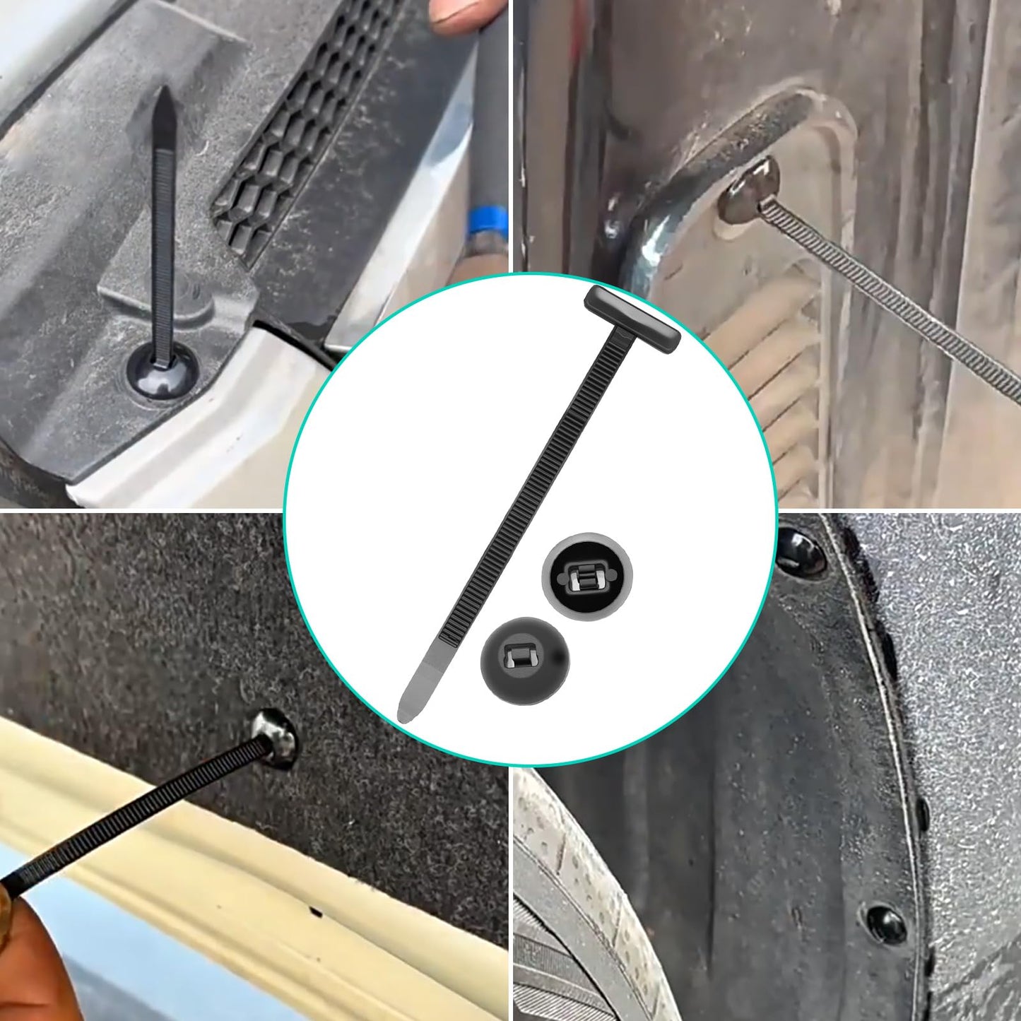 150Pcs Nylon Universal Cable Tie Buckle - New Multifunctional Nylon Zip Ties, Heavy Duty Plastic Rivet T Zip Ties Style, for Daily Maintenance And Fixing Of Automobiles