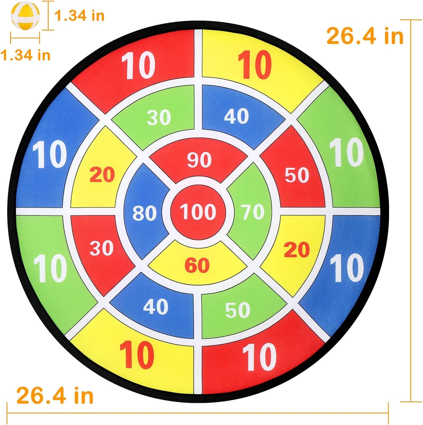 Accmor 29" Large Dart Board - Fun Outdoor Game for Kids with Sticky Balls | Ideal Birthday Gift for Ages 3-12