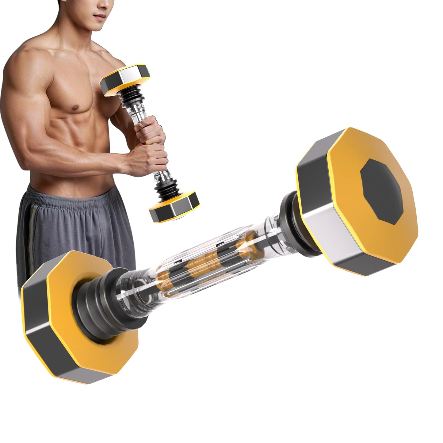 Shake Weight Home Fitness Adjustable Dumbbell Set 22-66 lbs Resistance for Arm Chest Core Strength Training Shake Weight for Women & Men Full Body Workout and Body Shaping