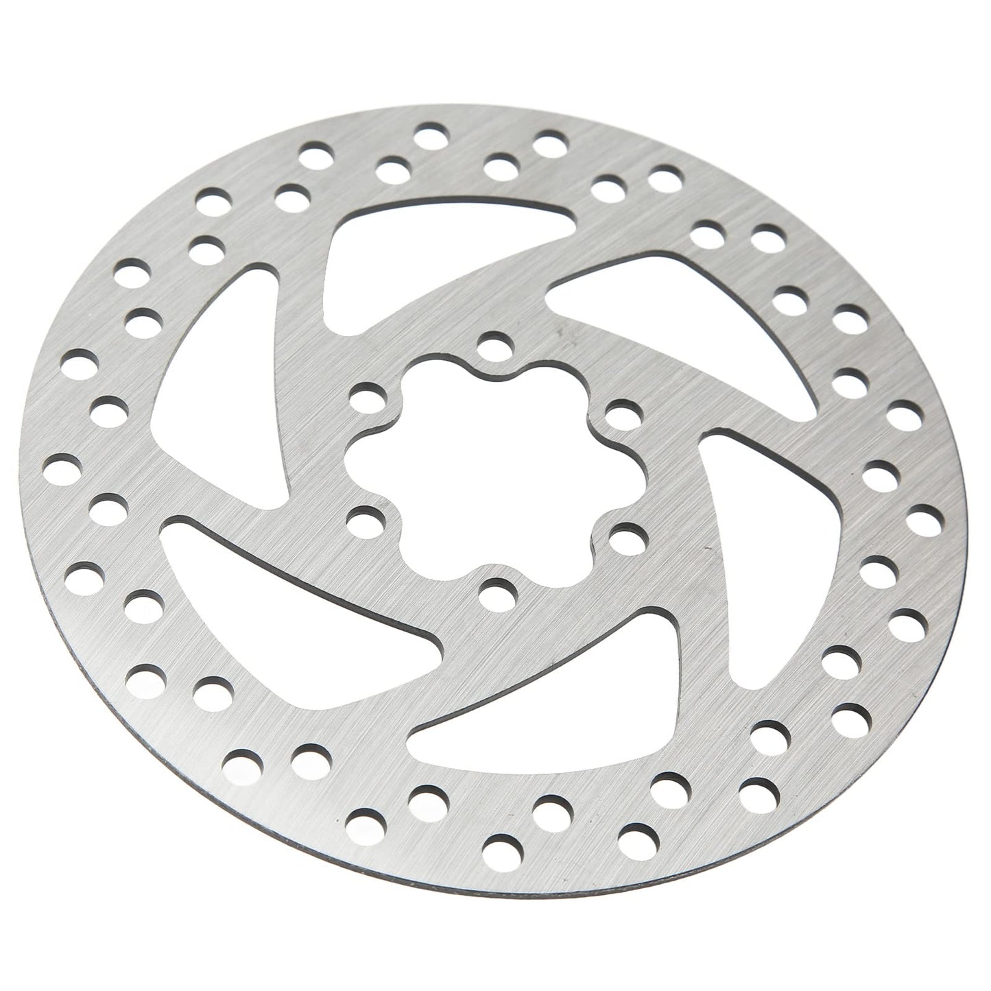 Tissting 5.5inch Electric Scooter Brake Disk Mini Round Stainless Steel 6 Hole Brake Disc with 6 Screws for Electric Replacement Accessories