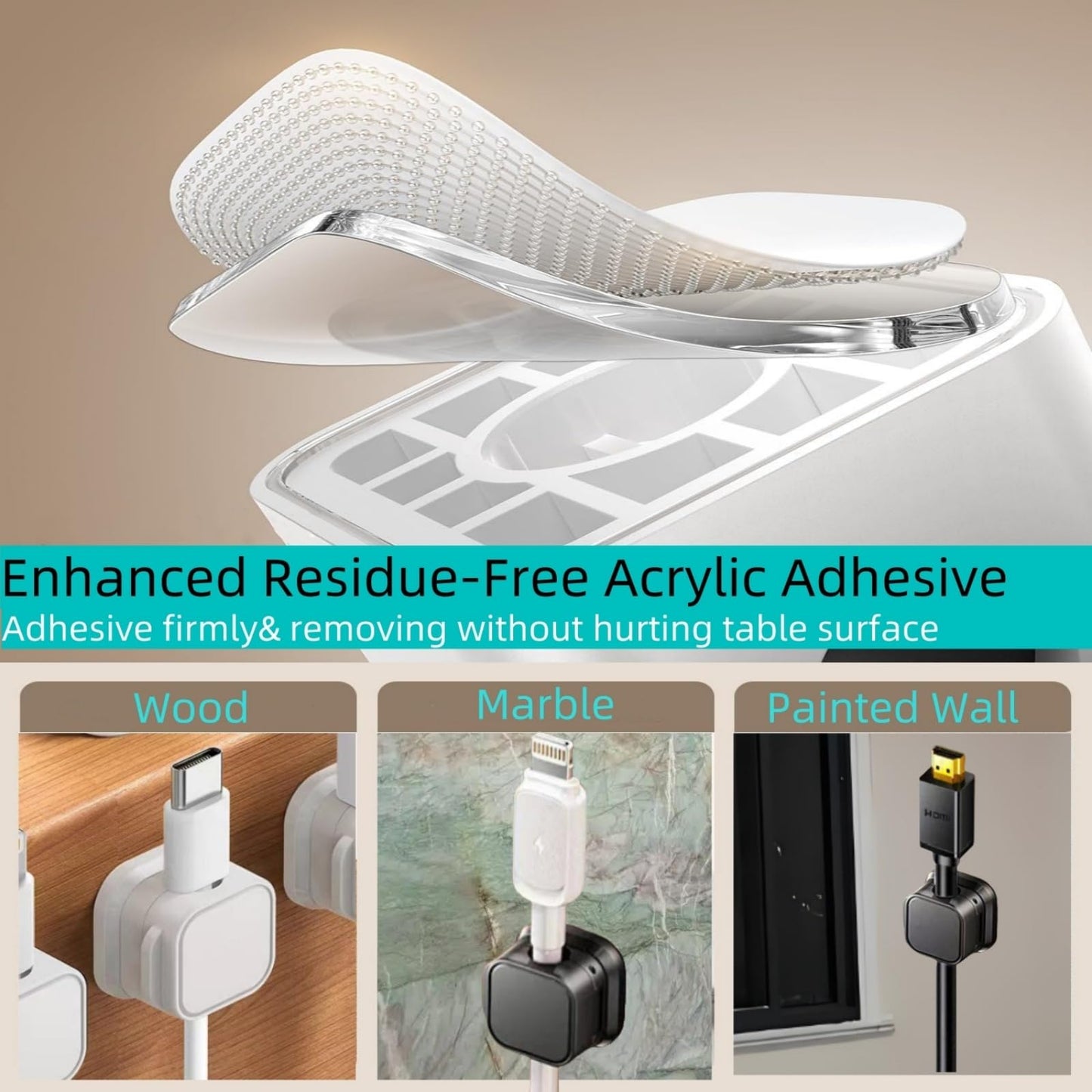 10 Pack Magnetic Cable Clips,Adjustable and Convenient Cable Management, Wire Holder Organizer, Conceal or Arrange Phone USB Charger Cables for Home, Office, Car, Desk, or Nightstand. (Black)