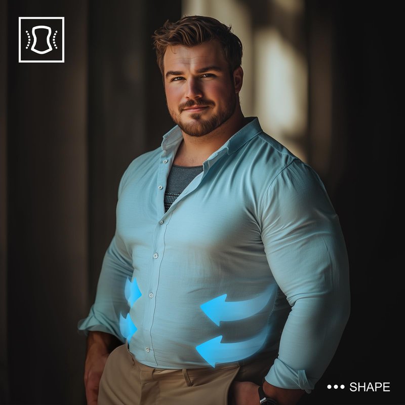 Odoland 3 Pack Men Compression Shirt, Gynecomastia Tummy Control Slimming Undershirt Tank Top Men, Body Shaper Strengthen Compression Vest Shapewear,Line Black/Line Blue/White, XL