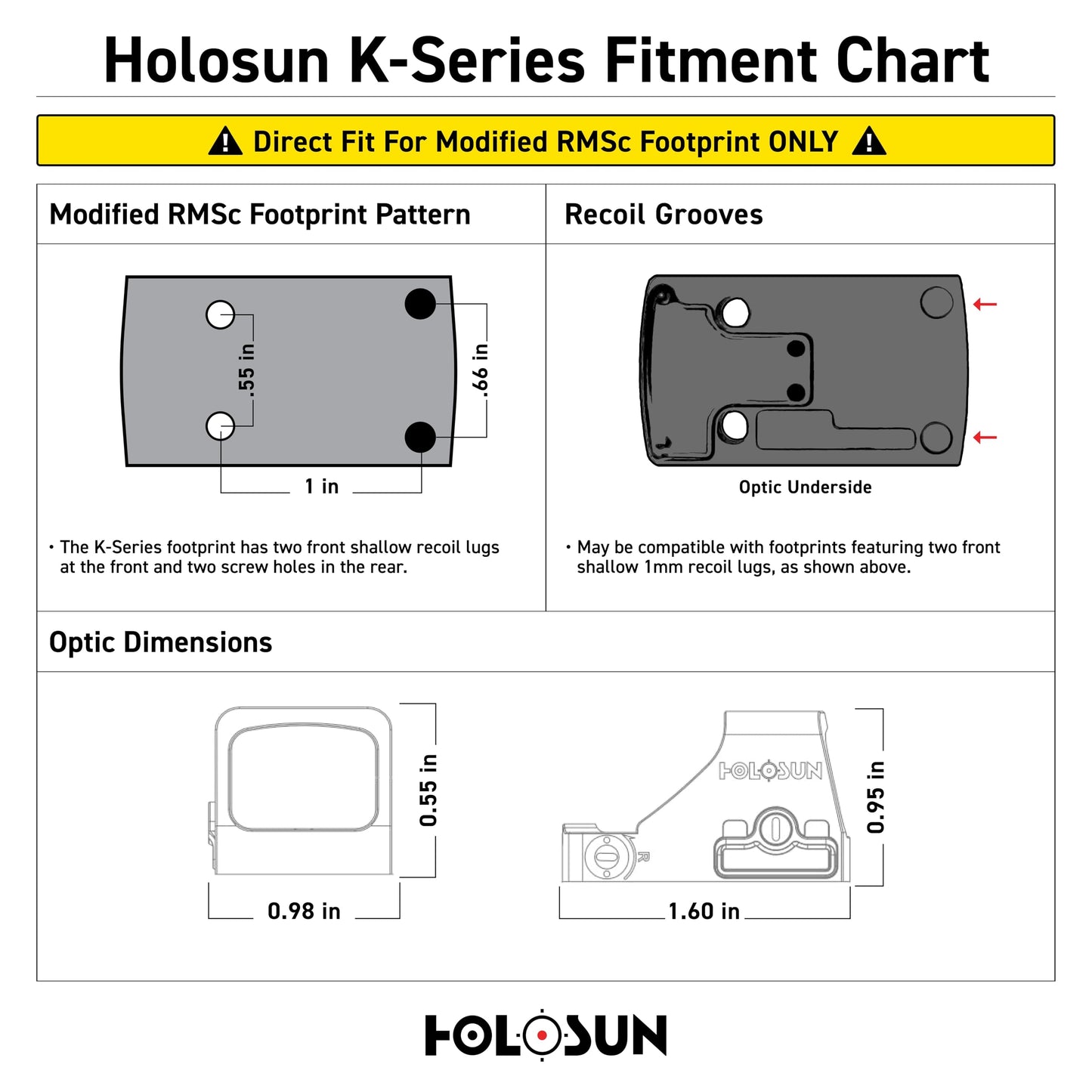 HOLOSUN HS507K-X2, Red, 2MOA/65MOA Circle Multi-Reticle, Black