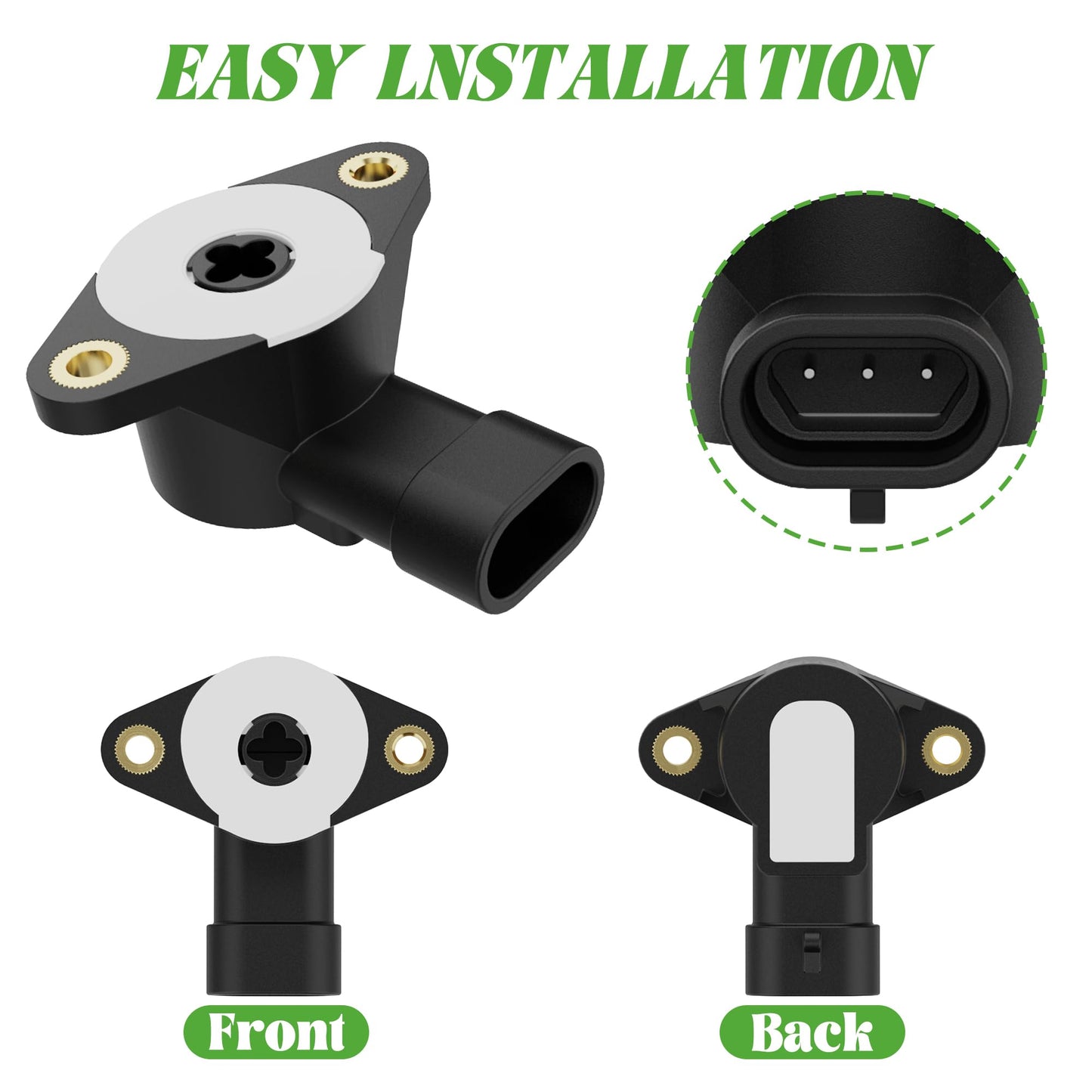 10L0L Golf Cart Accelerator and Brake Pedal Rotary Position Sensor Compatible with EZGO RXV 2008-Up Electric Golf Cart Models, OEM# 600019