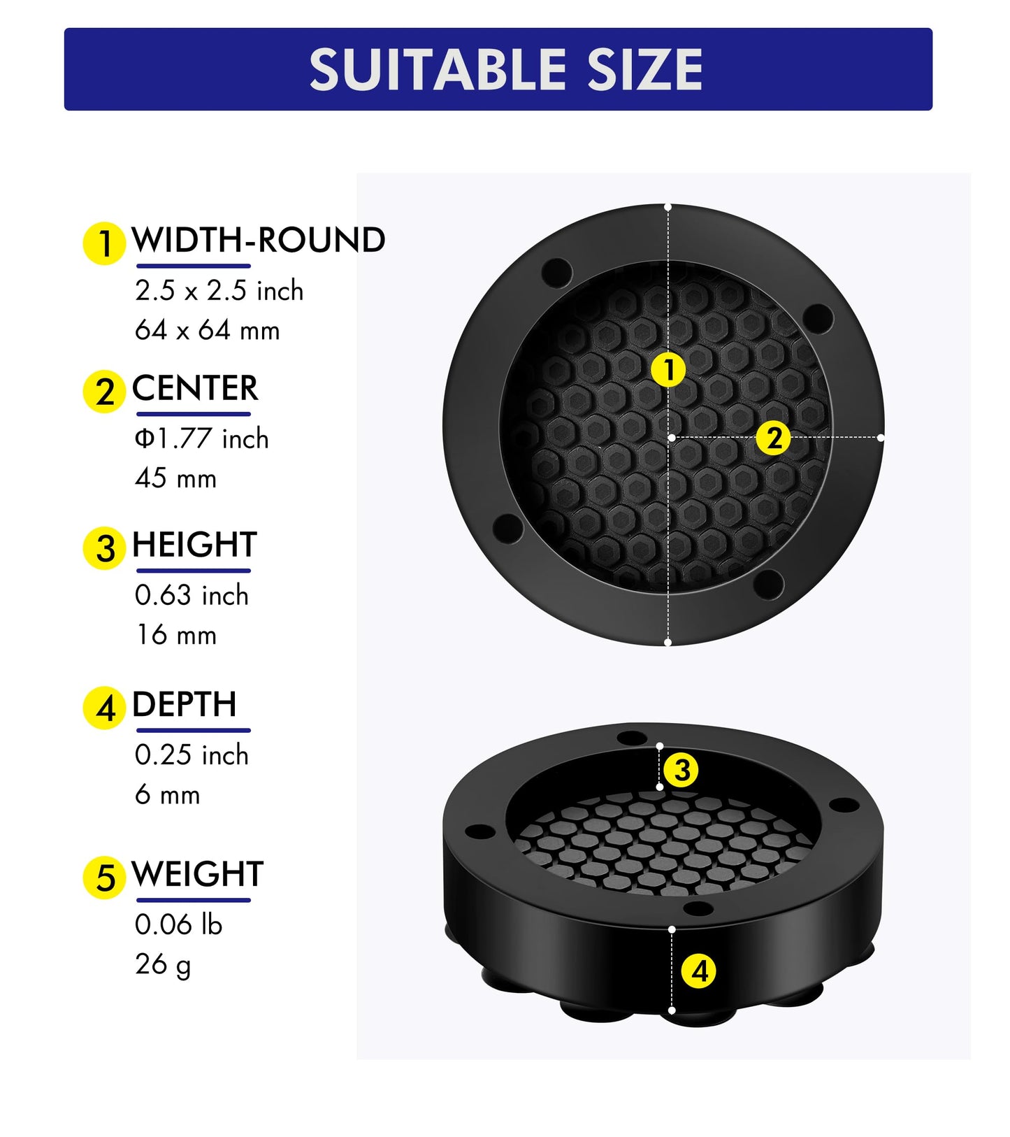 LILIWER Anti Vibration Pads For Washing Machine, Prevent Sliding Out, Soundproofing Base for Appliances, Floor Protector 4 Pack (4)