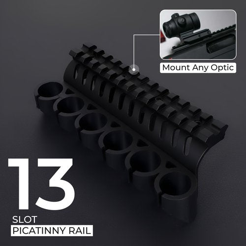 Gotical – Quick Detach Saddle Side 12 Gauge 6 Round Shell Holder Carrier Plate Carrier Kit Mossberg 500/590 Side Saddle & Durable (12 Gauge 6 Round Shell Holder)