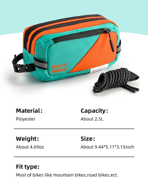 ROCKBROS Bike Handlebar Bag Large Capacity Bicycle Handle Bar Bag Quick Release Bike Front Bag Bike bag with Shoulder Strap Cycling Accessories for Men Women