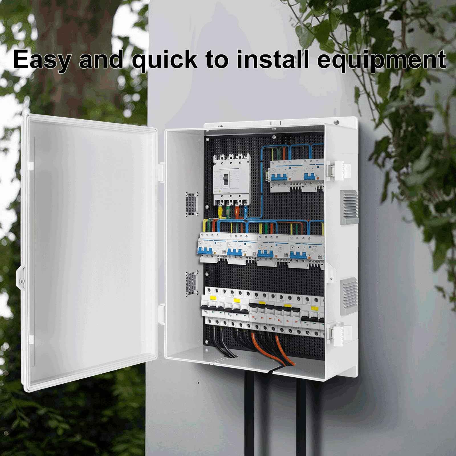 Namunanee Outdoor Electrical Junction Box, ABS Water Resistant Enclosure with Internal Mounting Panel & Hinged Cover (18.1" H* 12.6" L* 4.3" W)