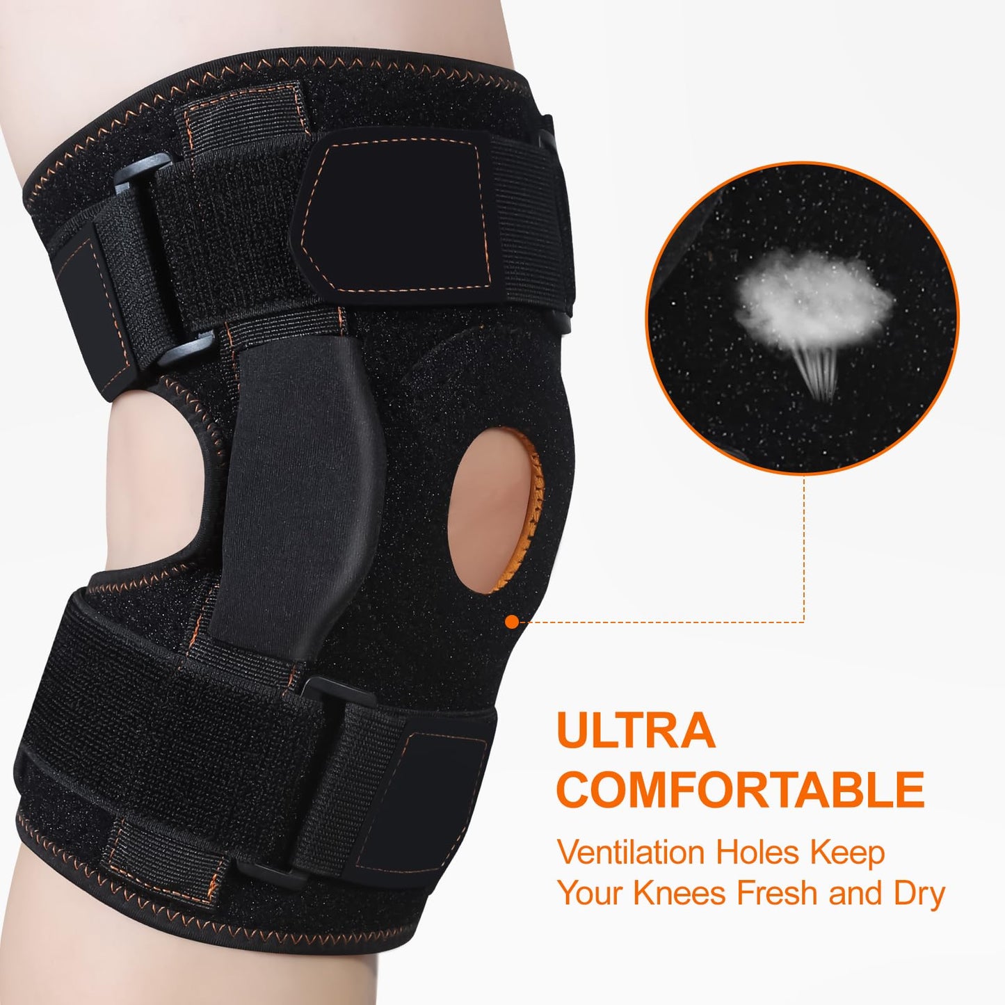 CHIYAN Hinged Knee Brace with Side Stabilizers for Men Women, Metal Hinge Knee Support for Meniscus Tear Arthritis Pain Relief, ACL, PCL, MCL