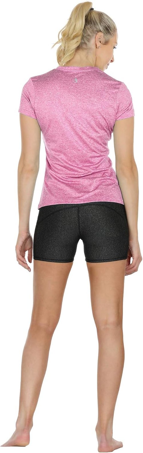Icyzone Workout Shirts - Women's V-Neck Yoga Tops for Running & Fitness | Short Sleeve Activewear