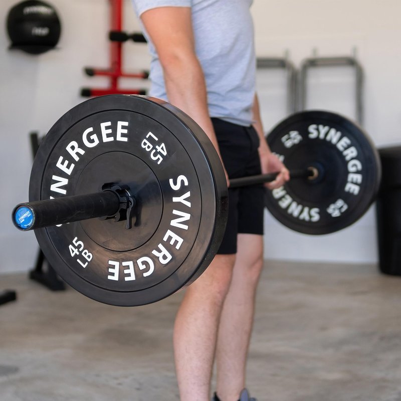 Synergee Color Bumper Plates Weight Plates Strength Conditioning Workouts Weightlifting 45lbs Single