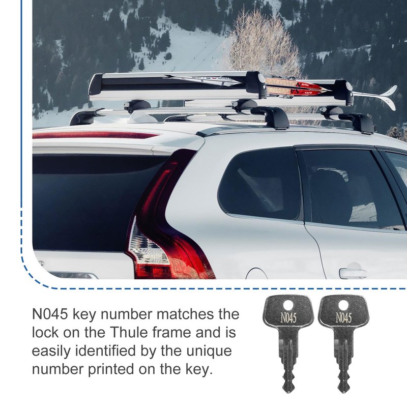 VIDABTE N045 Thule Roofs Car Rack Replacement Key, Thule Roof Rack Replacement Key, Thule Bicycle Rack Key, Replacement Key for Thule Ski, Roof, Cargo Box, Carrier Racks and Crossbars [Code N045]