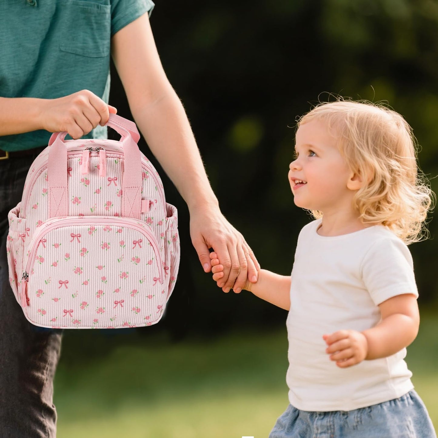 Bluboon Toddler Backpack for Girls Boys 2-4 Cute 12" Preschool Kindergarten Backpacks Kids Daycare Bags School Travel (Pink bow flower 212-Pink, Age 2-4 (12" H not Fit A4 Folder))