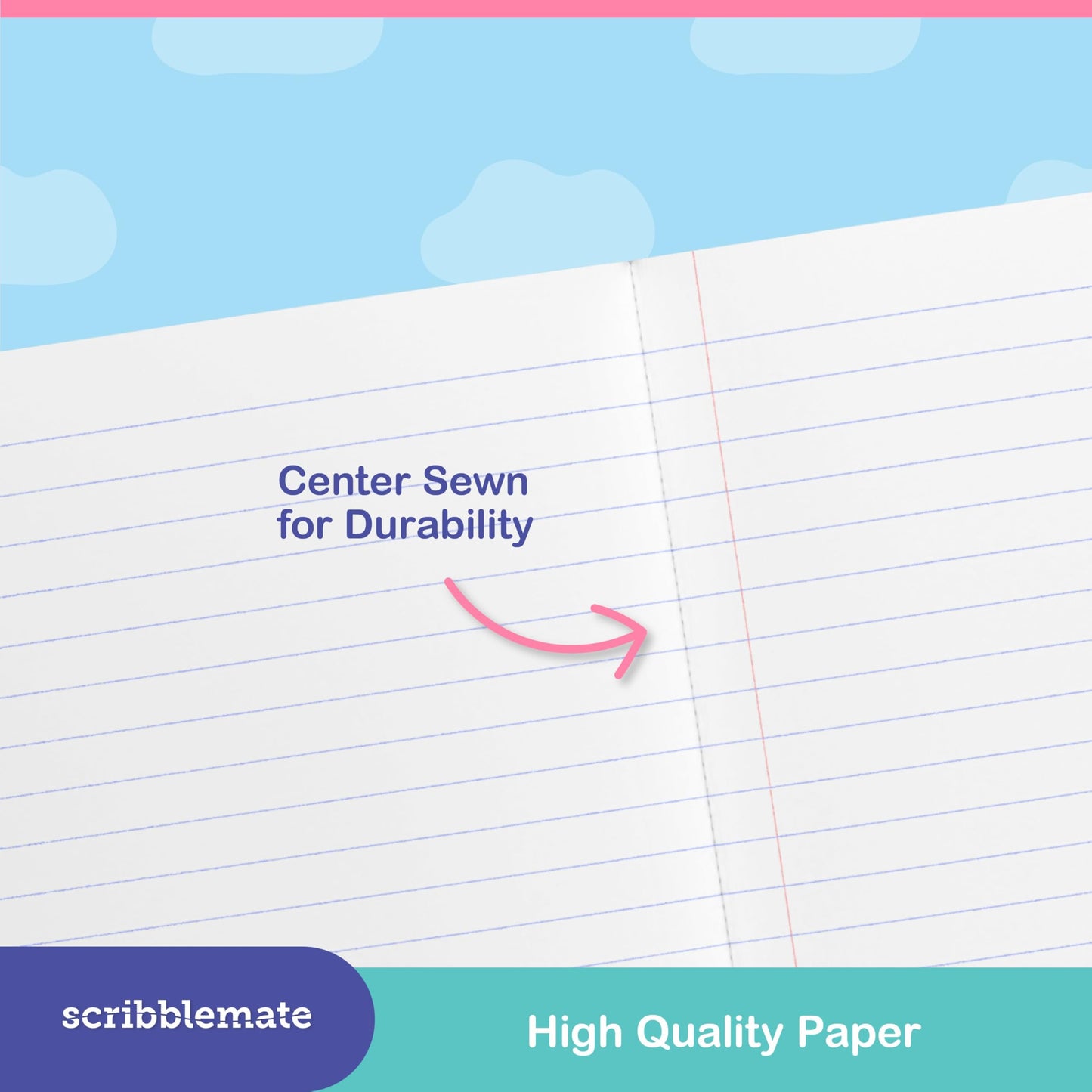 ScribbleMate Cute Composition Notebook Wide Ruled, Composition Notebpooks for Kids, Wide Ruled Composition Notebook for Boys and Girls. 100 Sheets 200 Pages 9.75” x 7.5” (12 Pack)