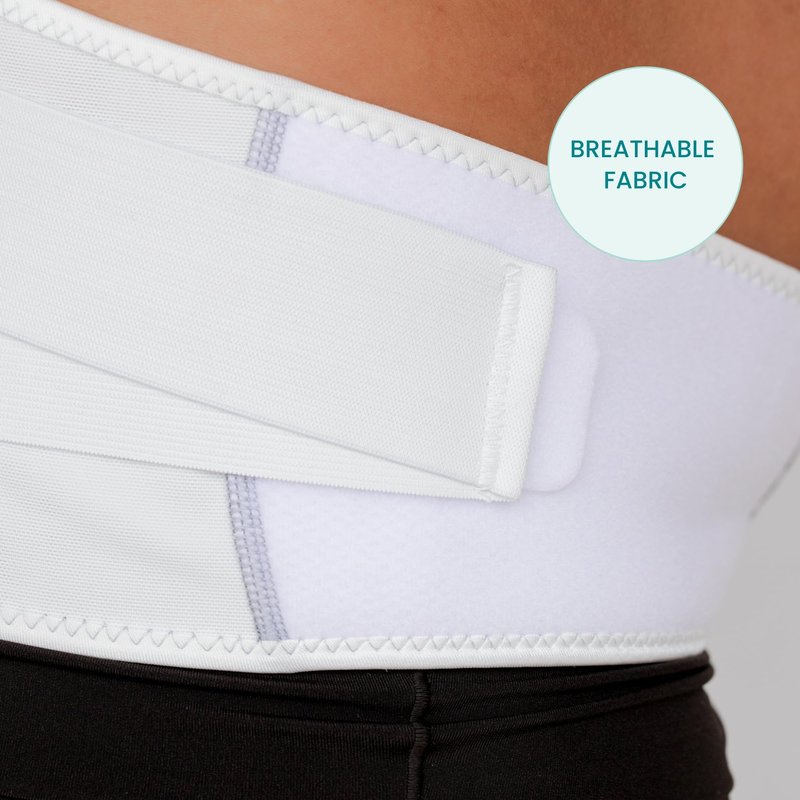 Motif Medical Pregnancy Support Band – Breathable, Adjustable Pregnancy Belly Support Band - Maternity Support Band Relieves Pressure on Abdomen, Lower Back, Hips & Pelvis (Medium, White)