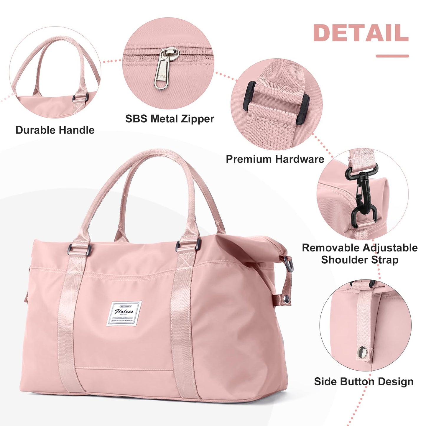 Travel Duffel Bag, Carry On Overnight Weekender Bags for Women