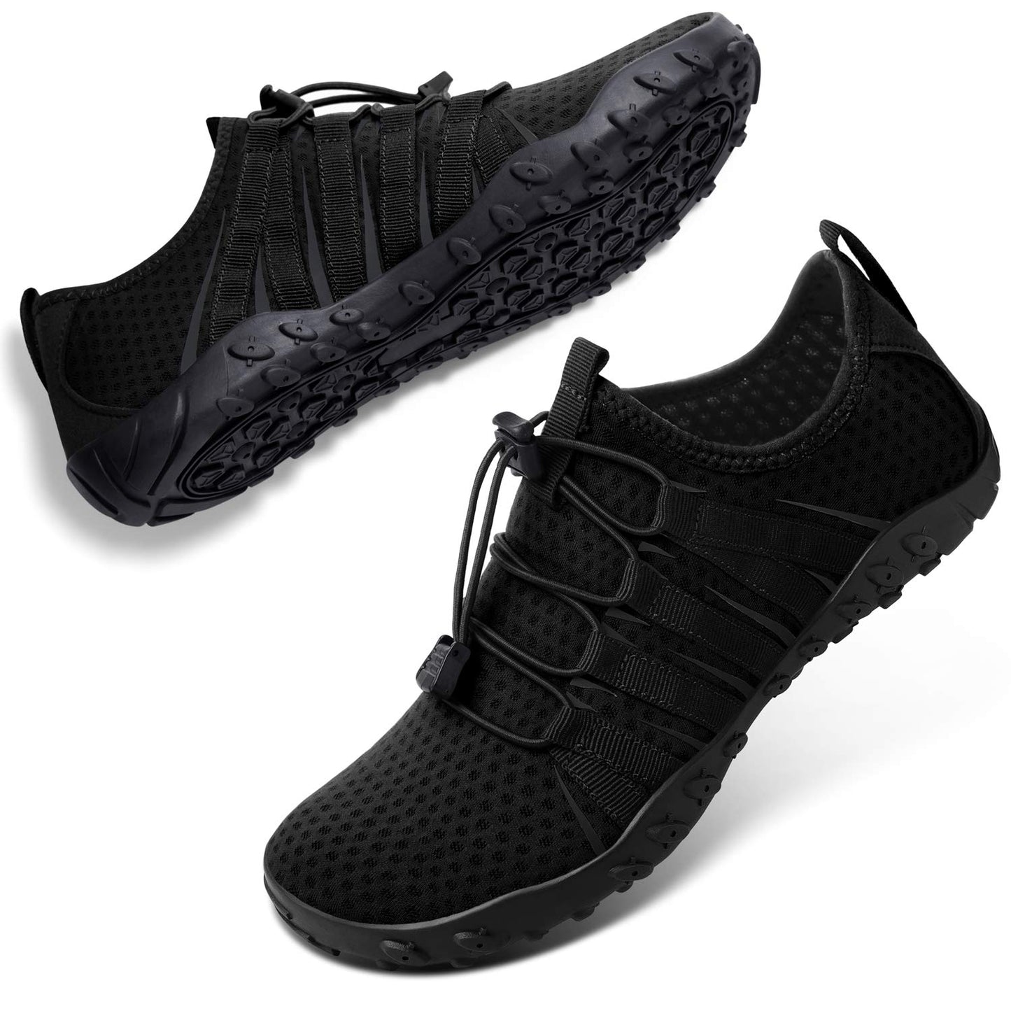 SEEKWAY Water Shoes Sports Quick-Dry Barefoot Aqua Beach Pool Lake Swim Boating Hiking Surfing Men Women 471-Black SP001