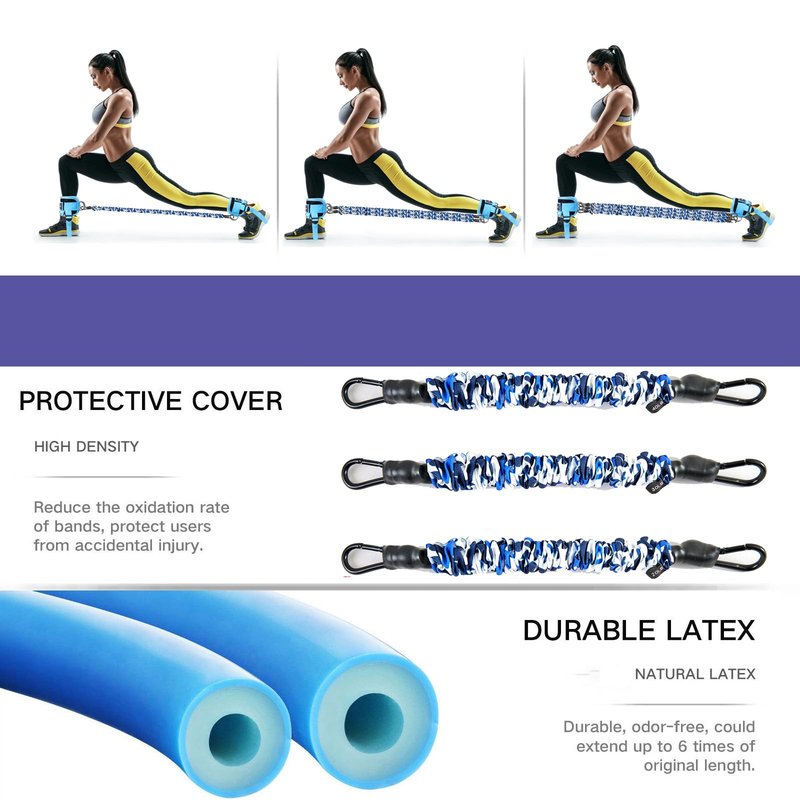 Ankle Resistance Cuffs - Leg & Glute Home Workout Bands - Hip Cable Machine
