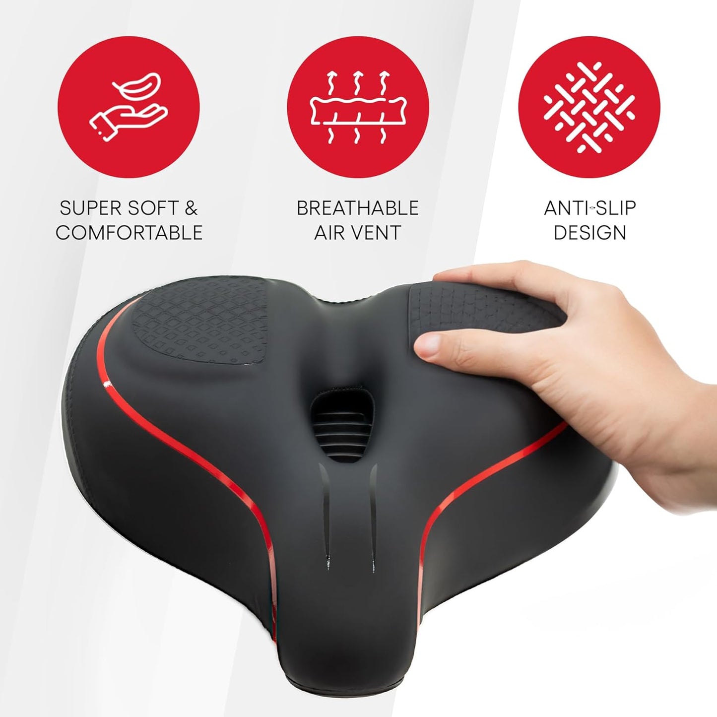 Peloton Replacement Extra Wide Seat - Oversized Cushion for Comfort | Fits Original & Bike+
