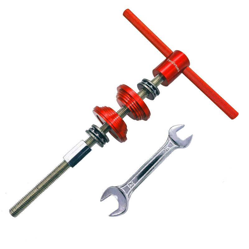 Ten Virtues Bike Headset Cup and Bottom Bracket Press Installation Tool,Bike Headset Press-in Tool,Bicycle Repair Accessories Bearing Installer (Red)