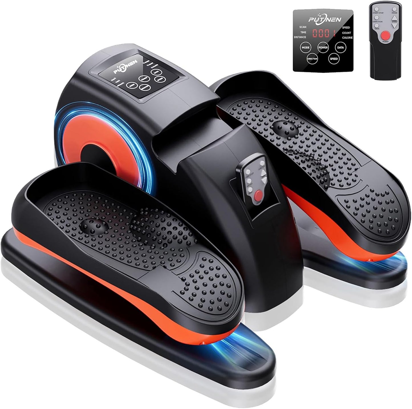 Putnen Under Desk Elliptical Machine - Portable Electric Leg Exerciser for Seniors | 12 Adjustable Levels, Quiet Operation