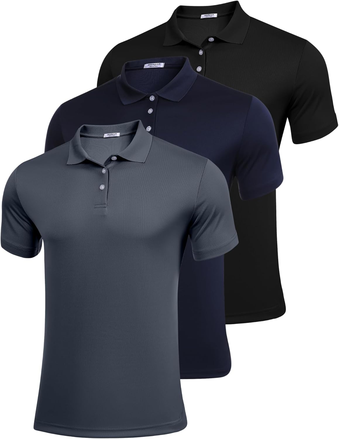 PINSPARK Golf Polo Shirt - Quick Dry Short Sleeve Collared Design for Slim Fit Summer Style