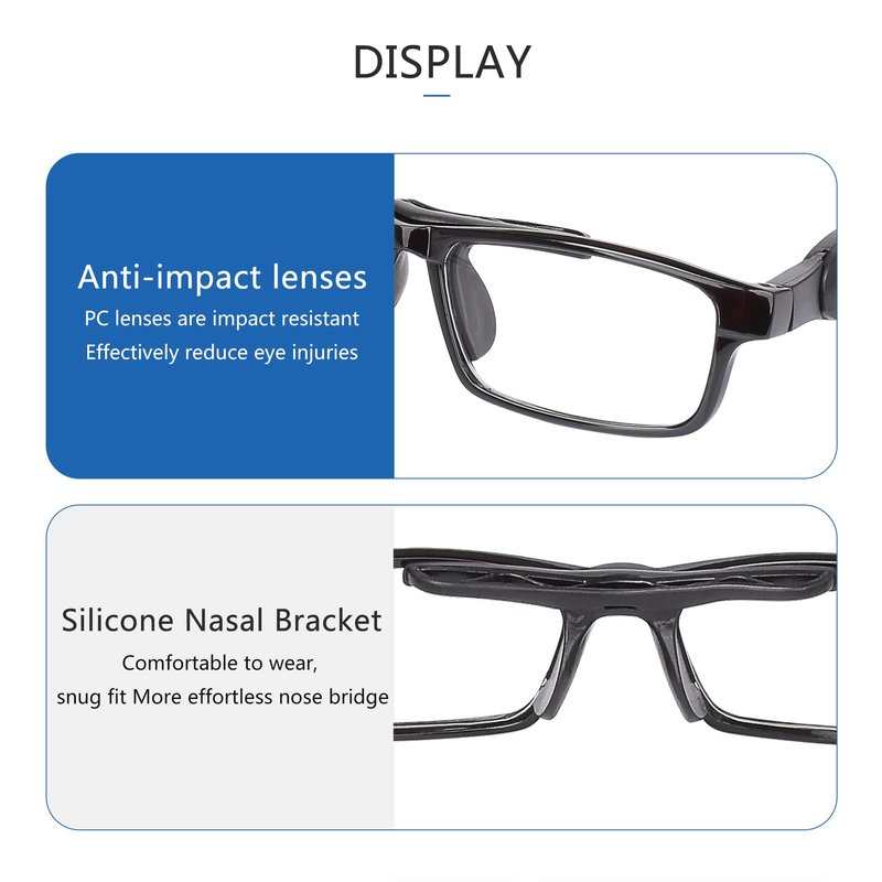 SooGree Sports Goggles Glasses for Men Womens,Sports Protective Eyewear Baseball Basketball Football Safaty Glasses,Anti Fog Shock Absorption with Adjustable Strap(Black frame black pad)