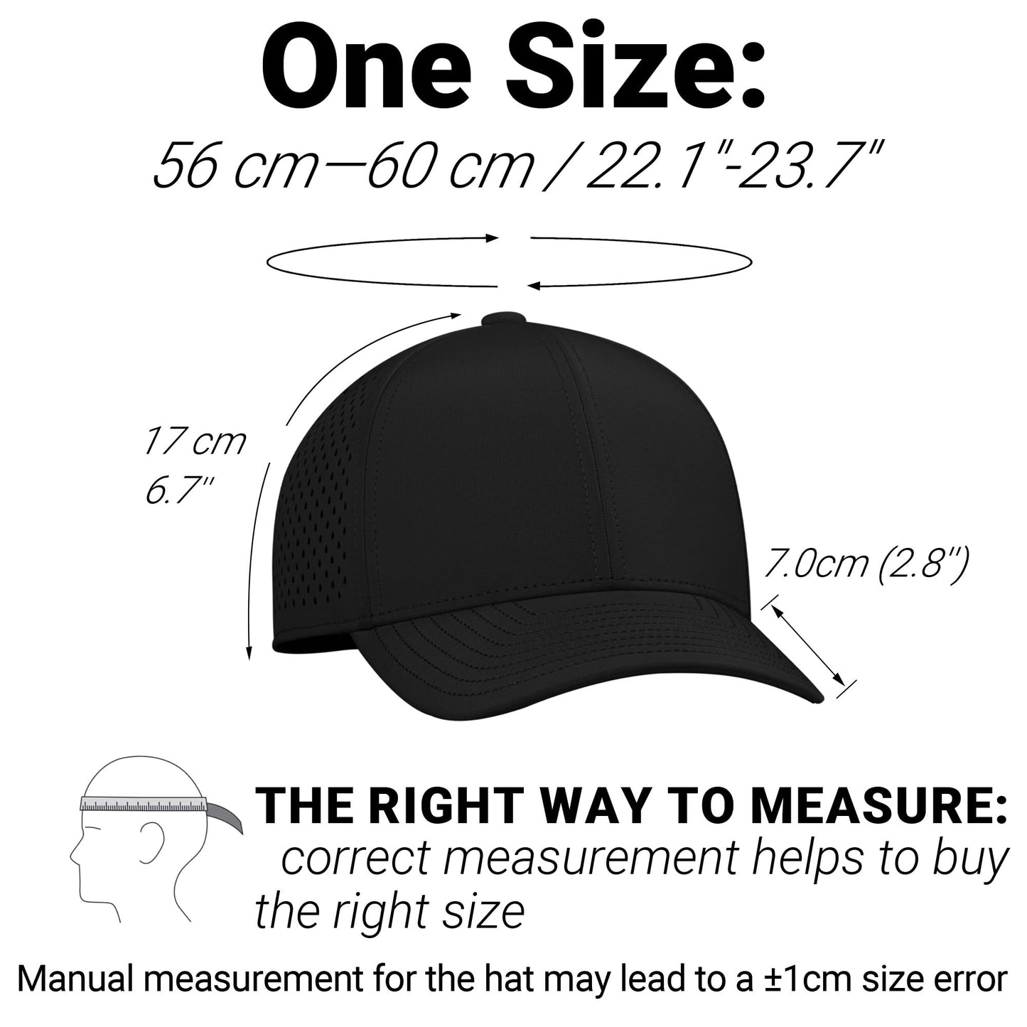 Chaseshine Performance Snapback Hats for Men Women,7 6 Panel Baseball Cap,Golf,Running,Workout