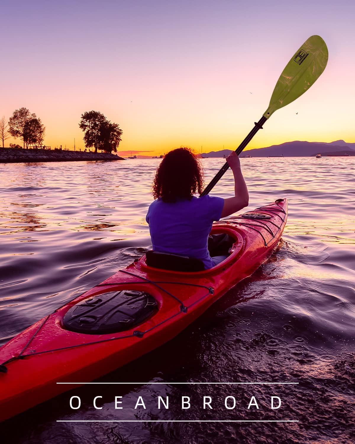 OCEANBROAD Adjustable Kayak Paddle - 86in to 94in | Lightweight Boating Oar with Paddle Leash