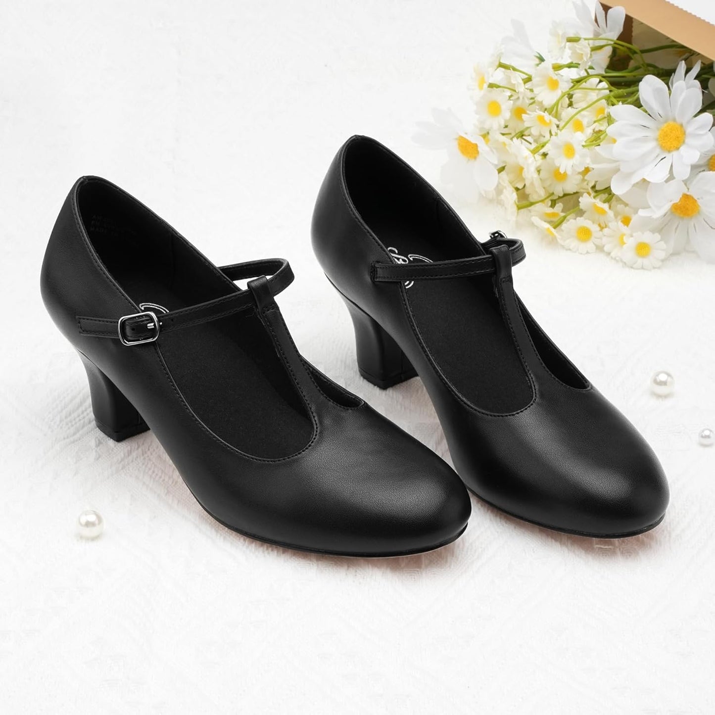 Stelle 2.5" T-Strap Character Shoes for Women - Elegant Dance Heels for Ballroom, Salsa, Tango & More