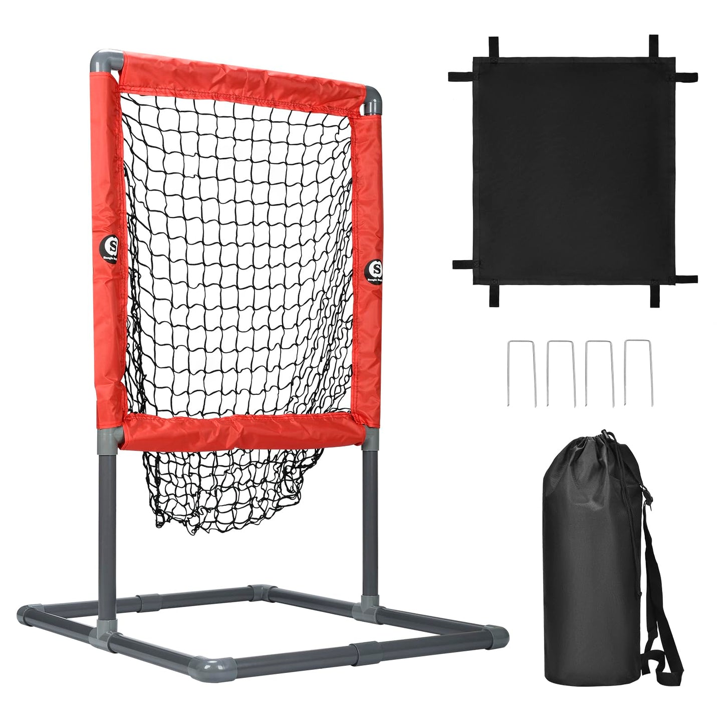 Baseball Ball Strike Zone,Sangle Soppfy Pitching Net & Baseball Strike Zone Compatible with Softball Balls and Plastic Baseballs.Baseball Net Set Up and Assemble Easily. (2 in 1)
