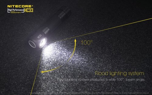 Nitecore HC33 1800 Lumen High Performance Versatile L-Shaped Headlamp with Lumen Tactical Battery Organizer