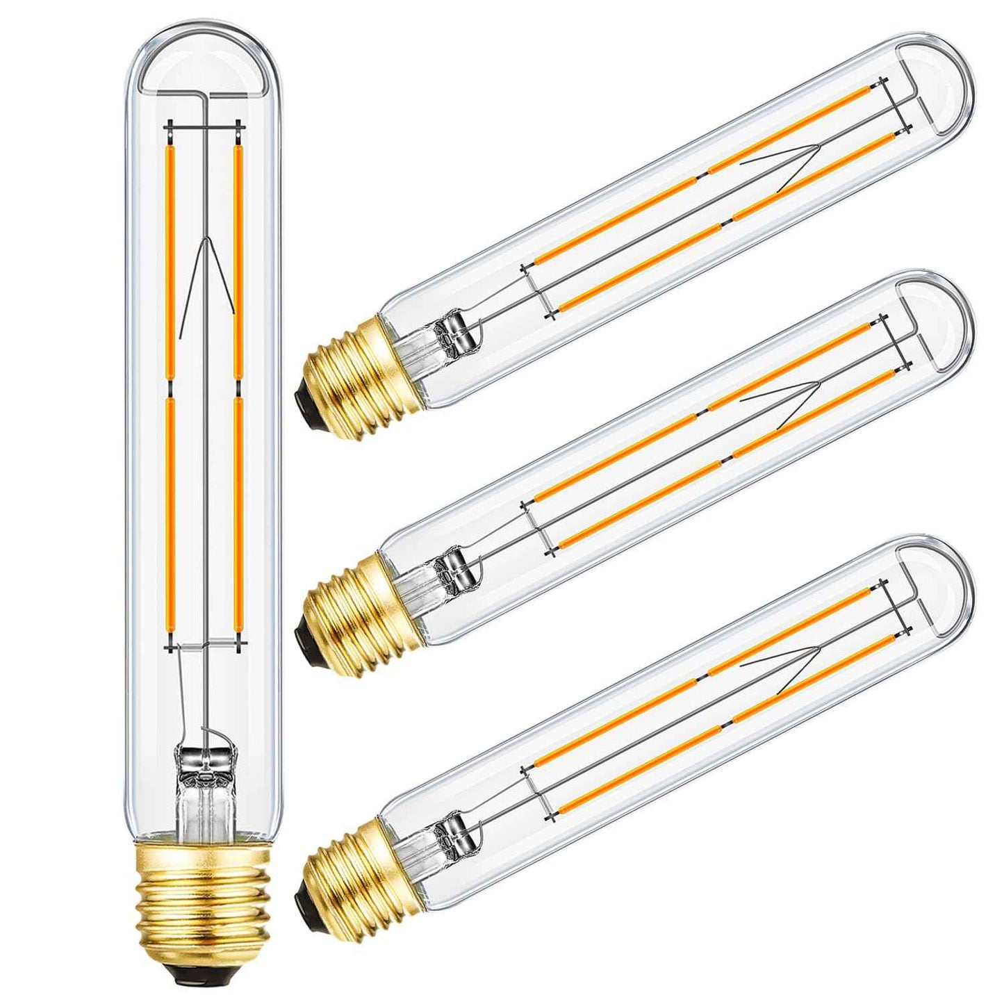 Leools Dimmable E26 Light Bulb 8W Equal 75 watt led Light Bulb Warm White 2700K AC120V Edison Light Bulbs 75 Watt 800LM Clear T10 led Bulb for Rustic Pendant,Industrial Pipe,Wall sconces,4Pack
