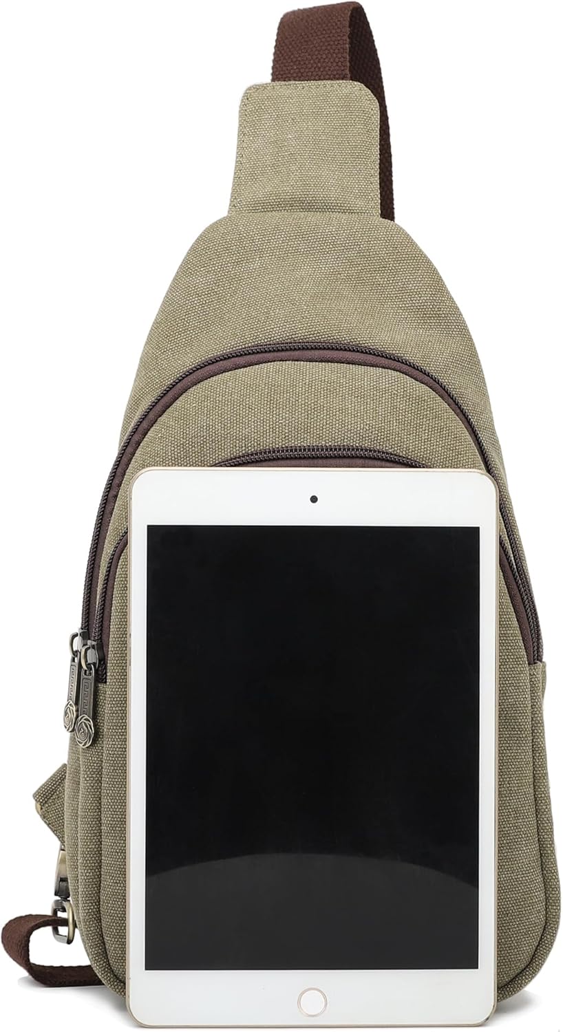 SILKAREA Canvas Sling Bag - Versatile Crossbody Purse for Travel & Hiking | Small Daypack Design