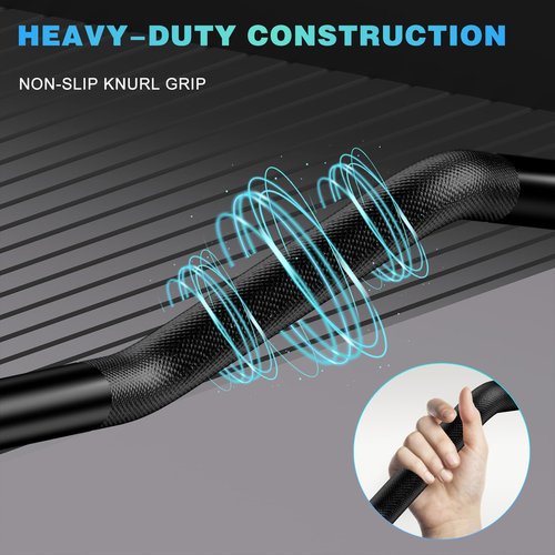 47" EZ Curl Bar 1 Inch Standard Barbell Bar for Hip Thrusts Squats Lunges for Gym and Home, 1-inch Curling Bars for Weight Lifting with 2 Star Collars (300lb Weight Capacity)