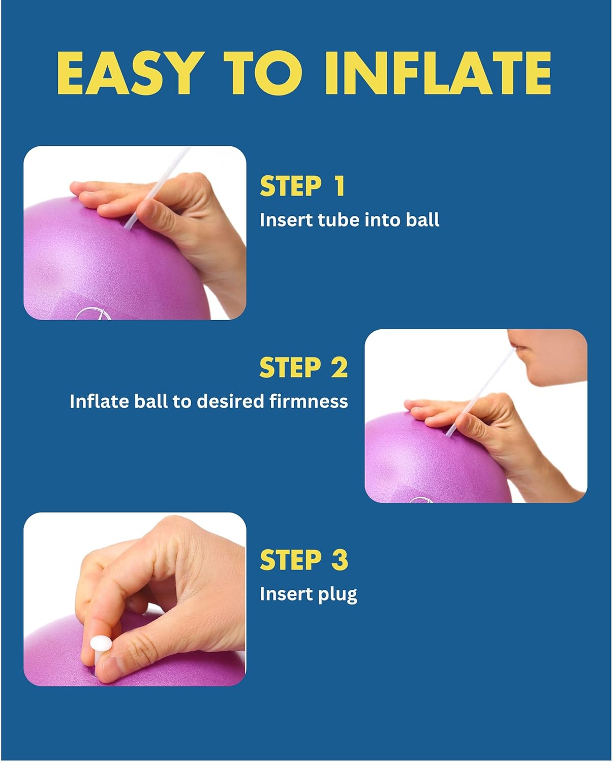 ProBody Pilates Ball - 9 Inch Small Exercise Ball for Stability, Core Workouts & Physical Therapy