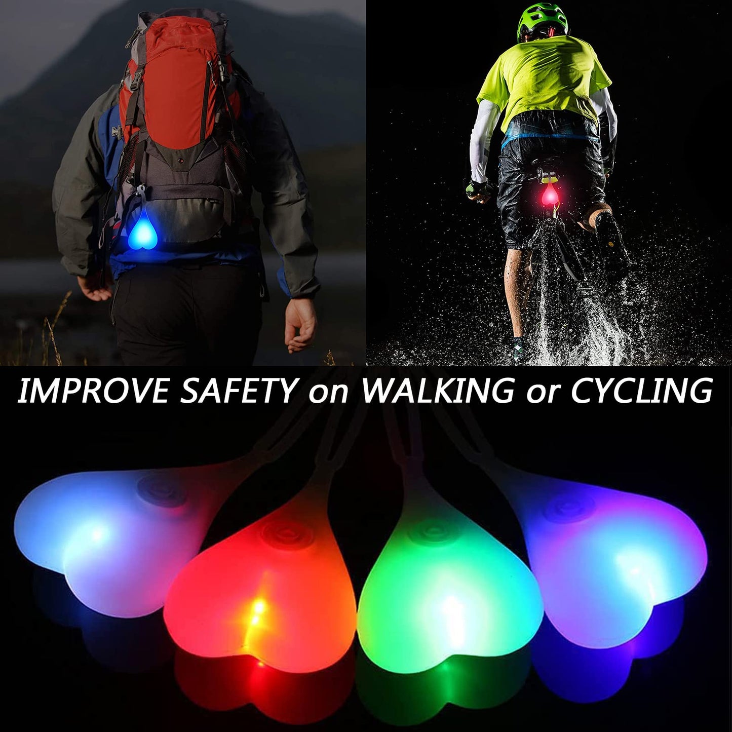 YUERWOVER LED Bike Taillight Bicycle Rear Light Night Riding Essential Cycling Seat Back Safety Lamp Car Truck Reflector 3 Modes Warning Waterproof Light for Men Women Kids MTB Accessories(Blue)