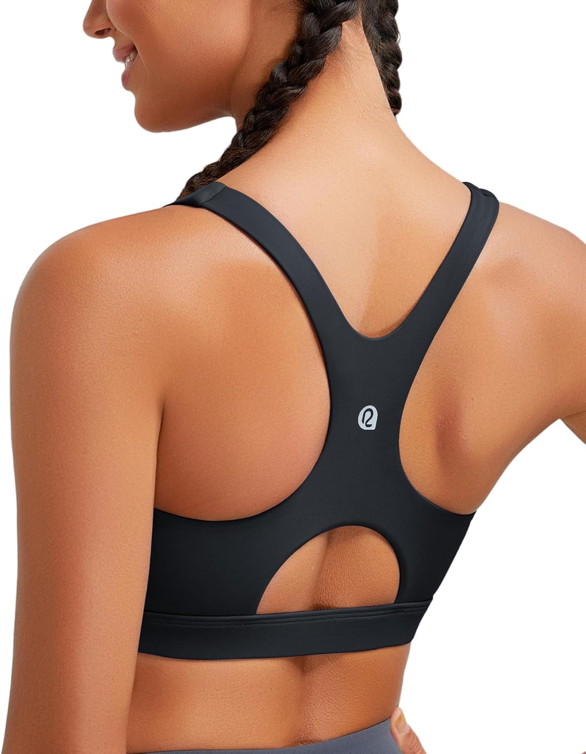 RUNNING GIRL Sports Bra - High Support Racerback for Women | Grey Moulded Cup Workout Bra