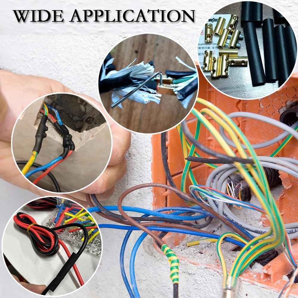 40pcs 6, 8, 10 AWG Wire Connectors, Quick Wiring Connection Terminal, Circuit Connector Wire Connector with 100 Screws, 40 Heat Shrink Tube & Wrench, for Household appliances and The Power Industry.