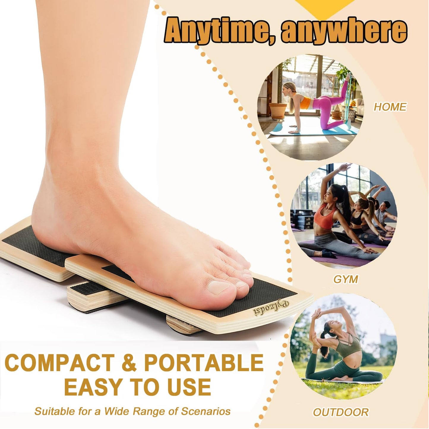 Ankle Balance Board - Single Foot Balance Board, Sprain Exerciser, Non-Slip Wood Ankle Foot Strengthener for Plantar Fasciitis Relief/Physical Therapy/Posture Correction/Balance Training